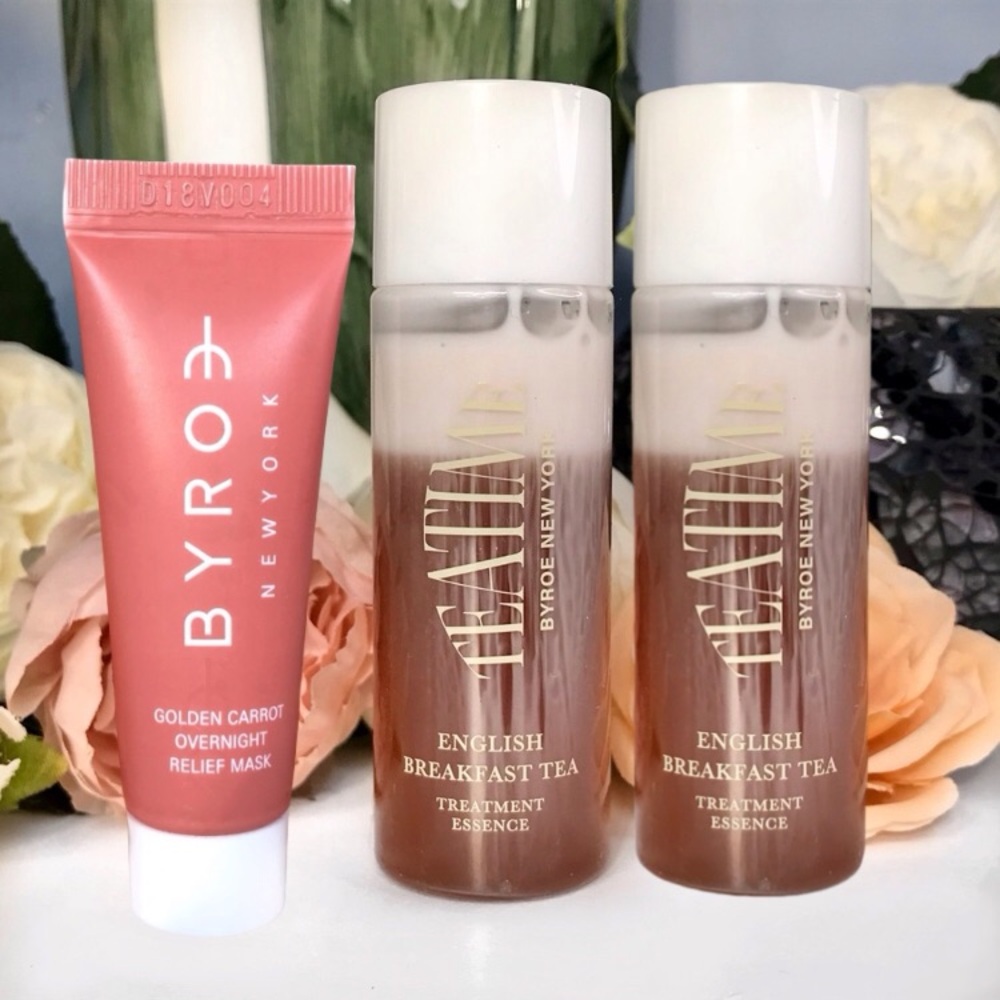 2x Byroe English Breakfast Tea Treatment Essence 30ml + Golden Carrot Mask NEW!